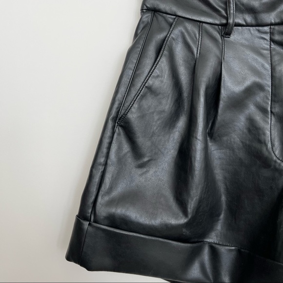 ARITZIA Wilfred Labyrinth Cuffed Faux Leather Shorts - Picture 8 of 15